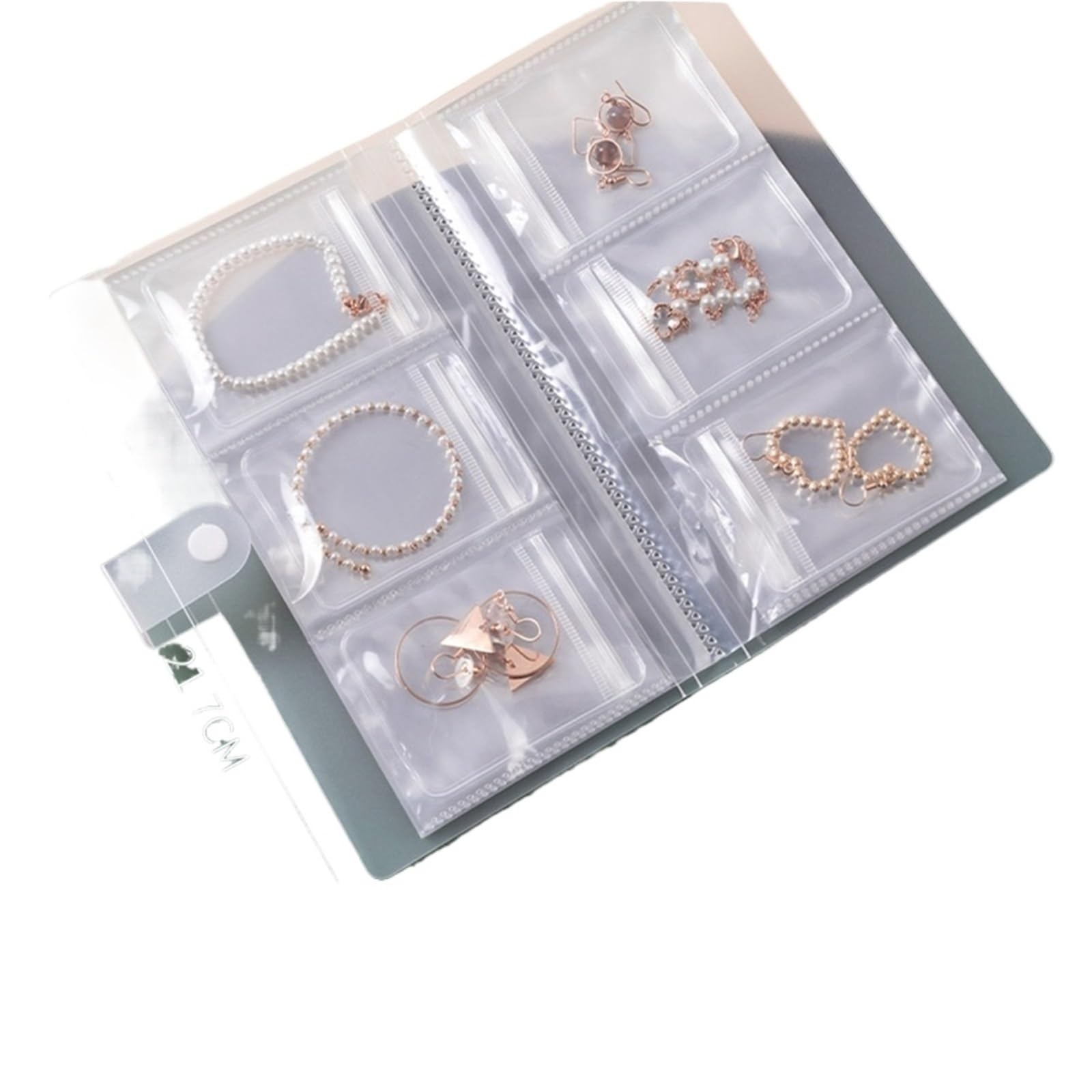HUWOYG Transparent Jewelry Storage Bag Dustproof Albums Necklace Earring Ring Book Holder Portable Travel Organizer Booklet For Rings Necklace(Color2)