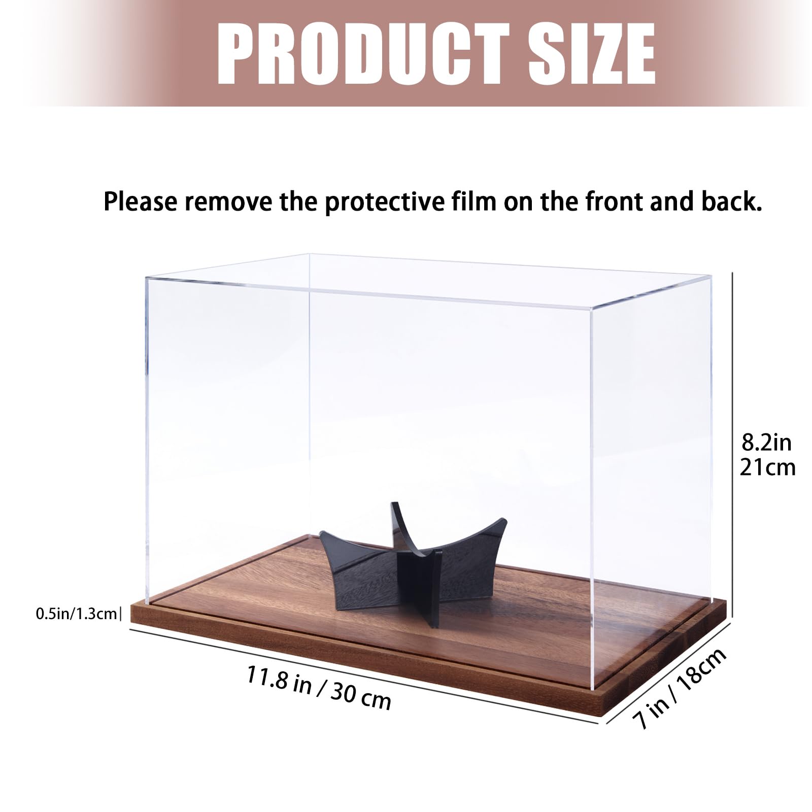 Vitrina acrílica de fútbol con elegante base de madera, organizador de pelotas para recuerdos deportivos y coleccionables