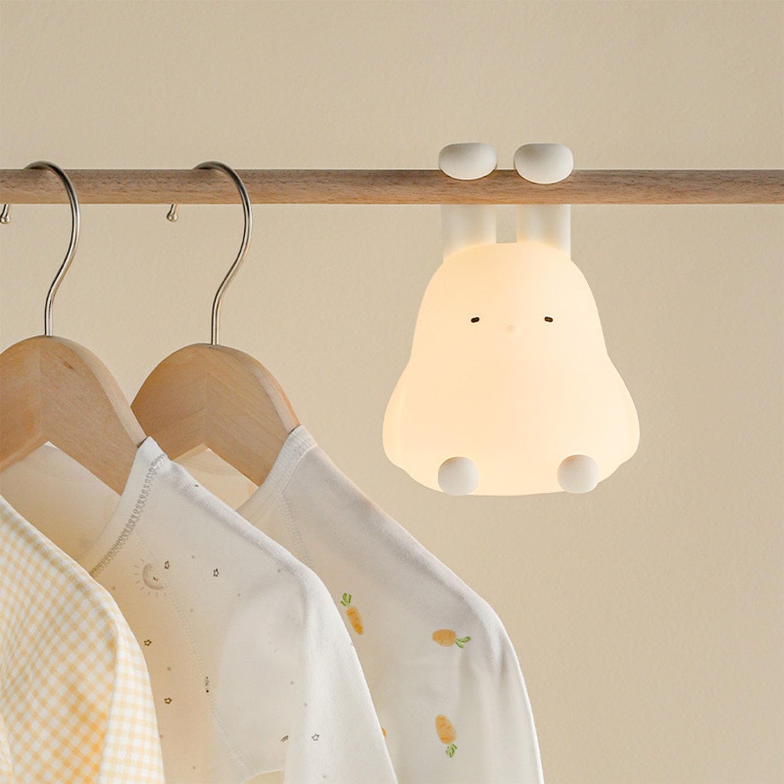 Garosa Lámpara de Mesa Recargable de Silicona con Forma de Conejo para Guardería, Lámpara de Mesita de Noche para Niños, Decoración para Habitación, Regalos para Niñas y Niños