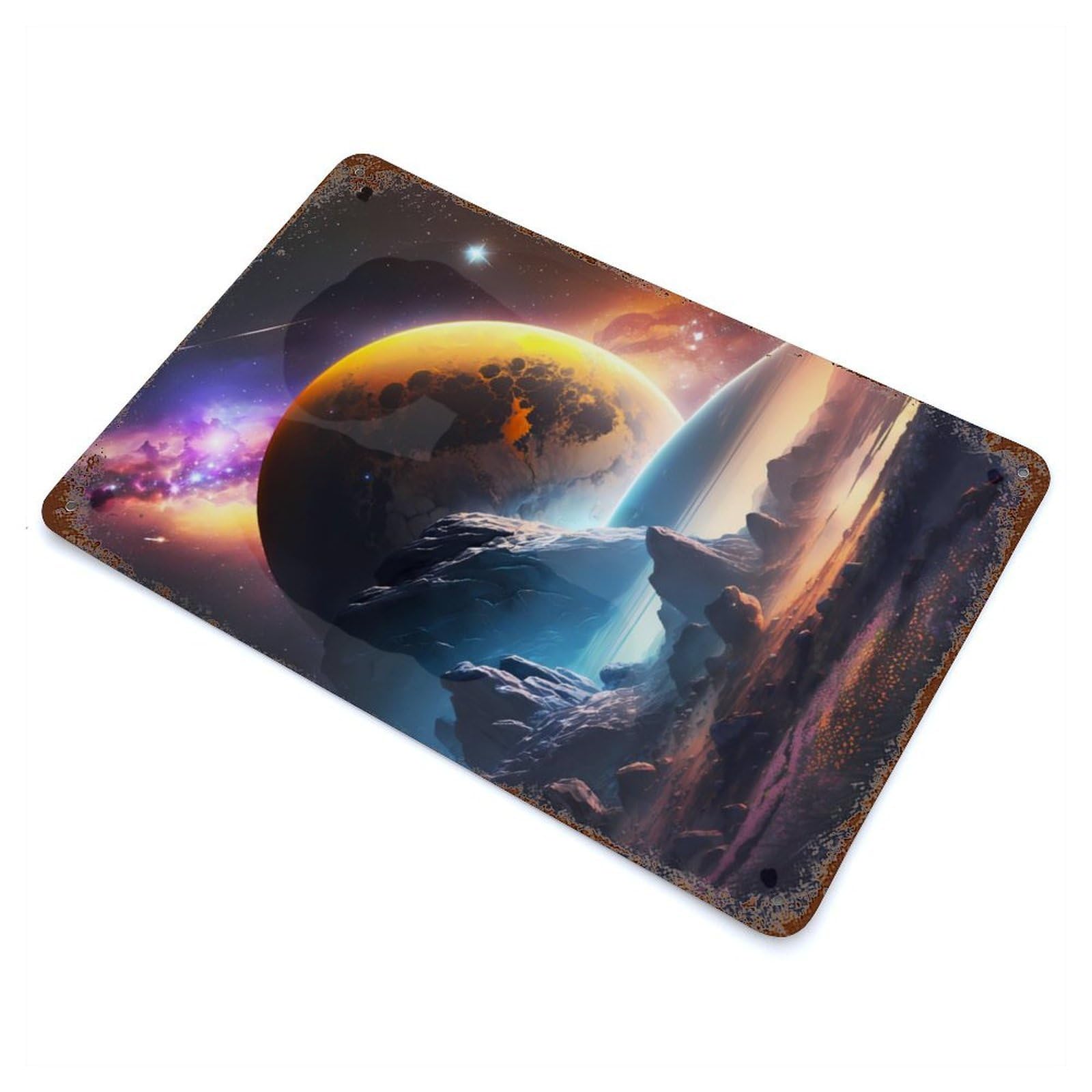 Fantasy Celestial Horizons Decorative Tin Sign 11.8"x7.9", for Bistro, Counter And Cafe Decor, Retro Wall Decor