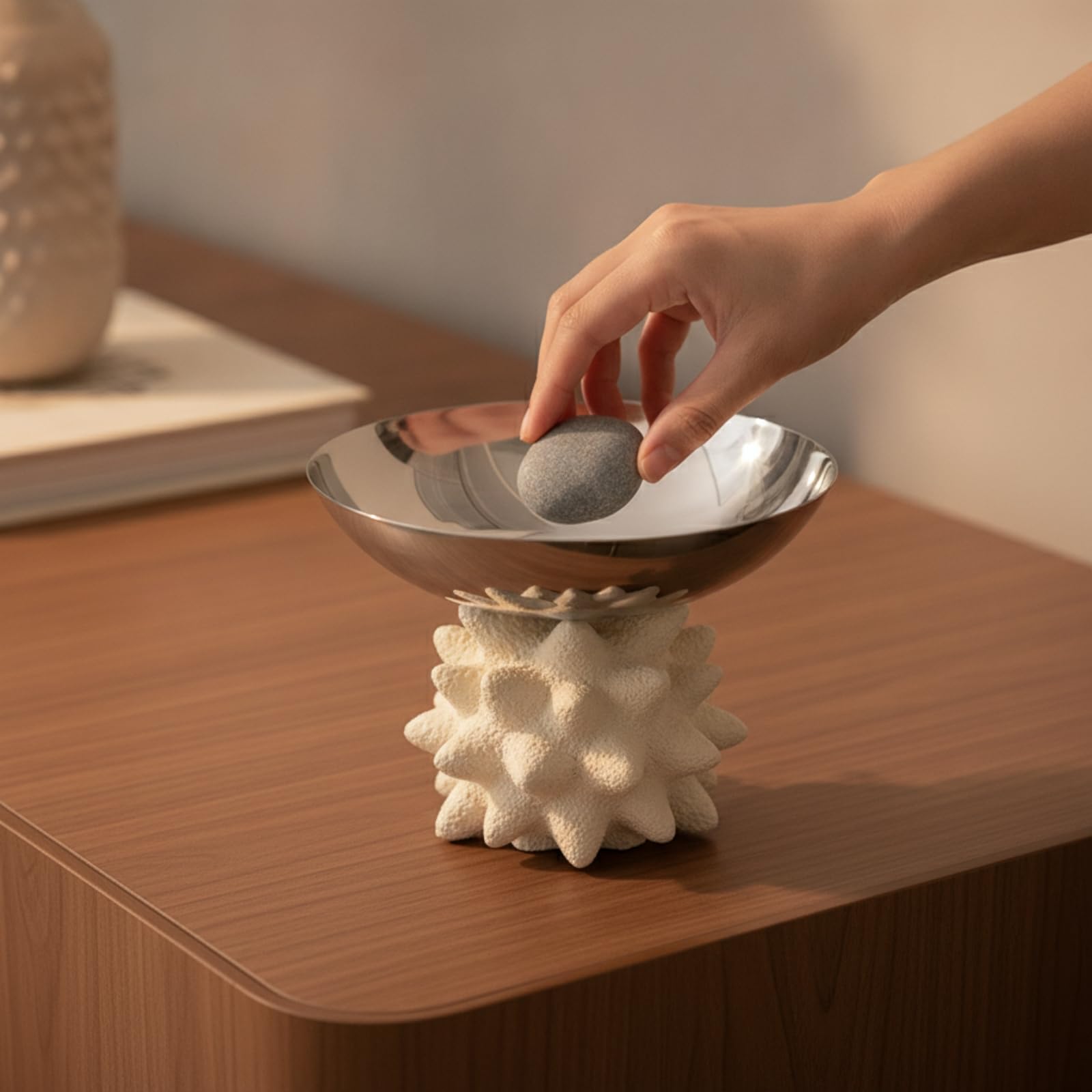 Snackschale mit Design aus Edel Und Kunstharz als Fruchtschale für Moderne Wohnkultur Und Esszimmertisch
