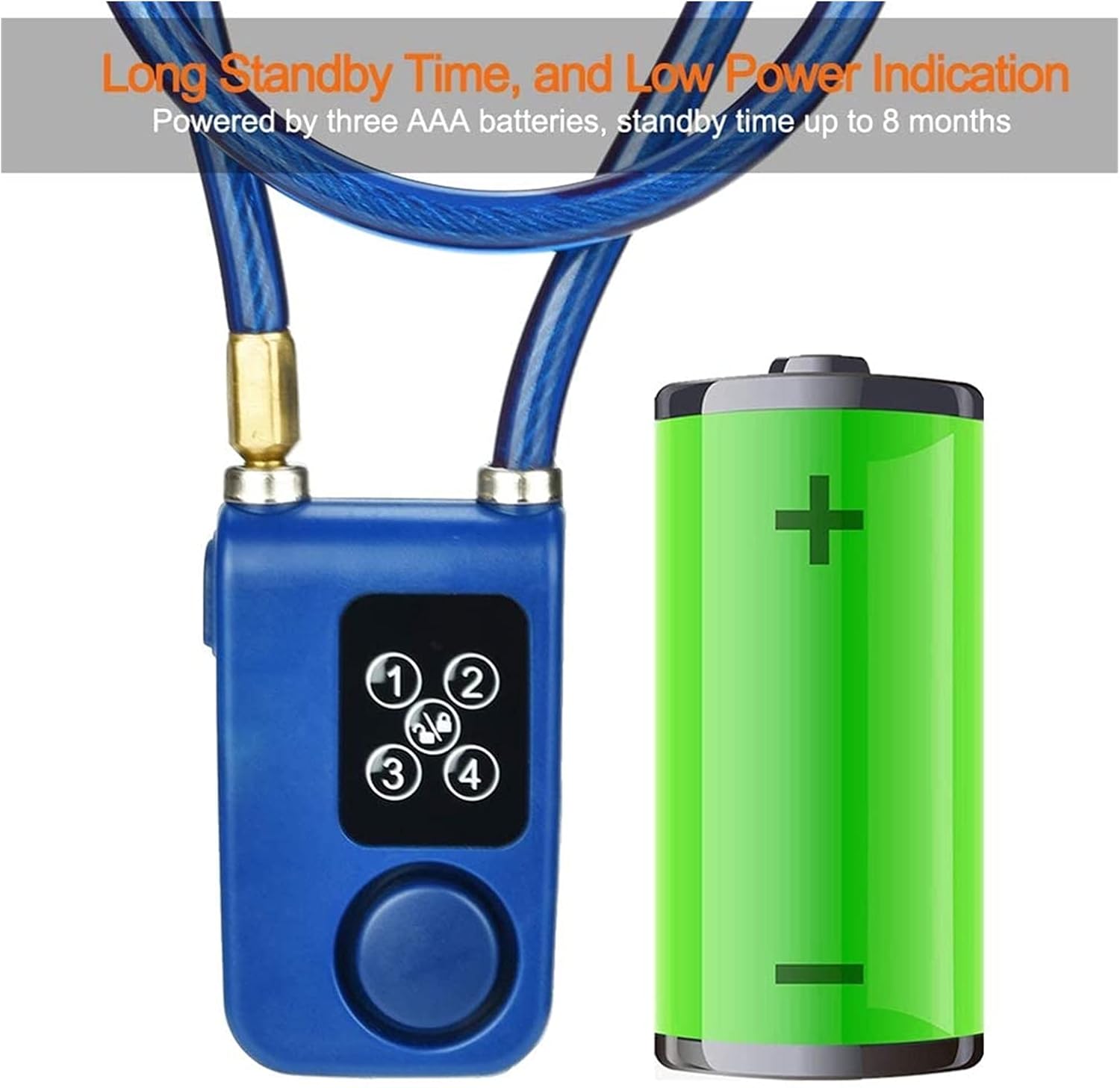 luggage locks,padlock, Anti-Theft Chain Lock, Intelligent Keyless Security Alarm 4 Digits Password Waterproof Combination Padlock, Suitable for Bicycles Combination Padlocks