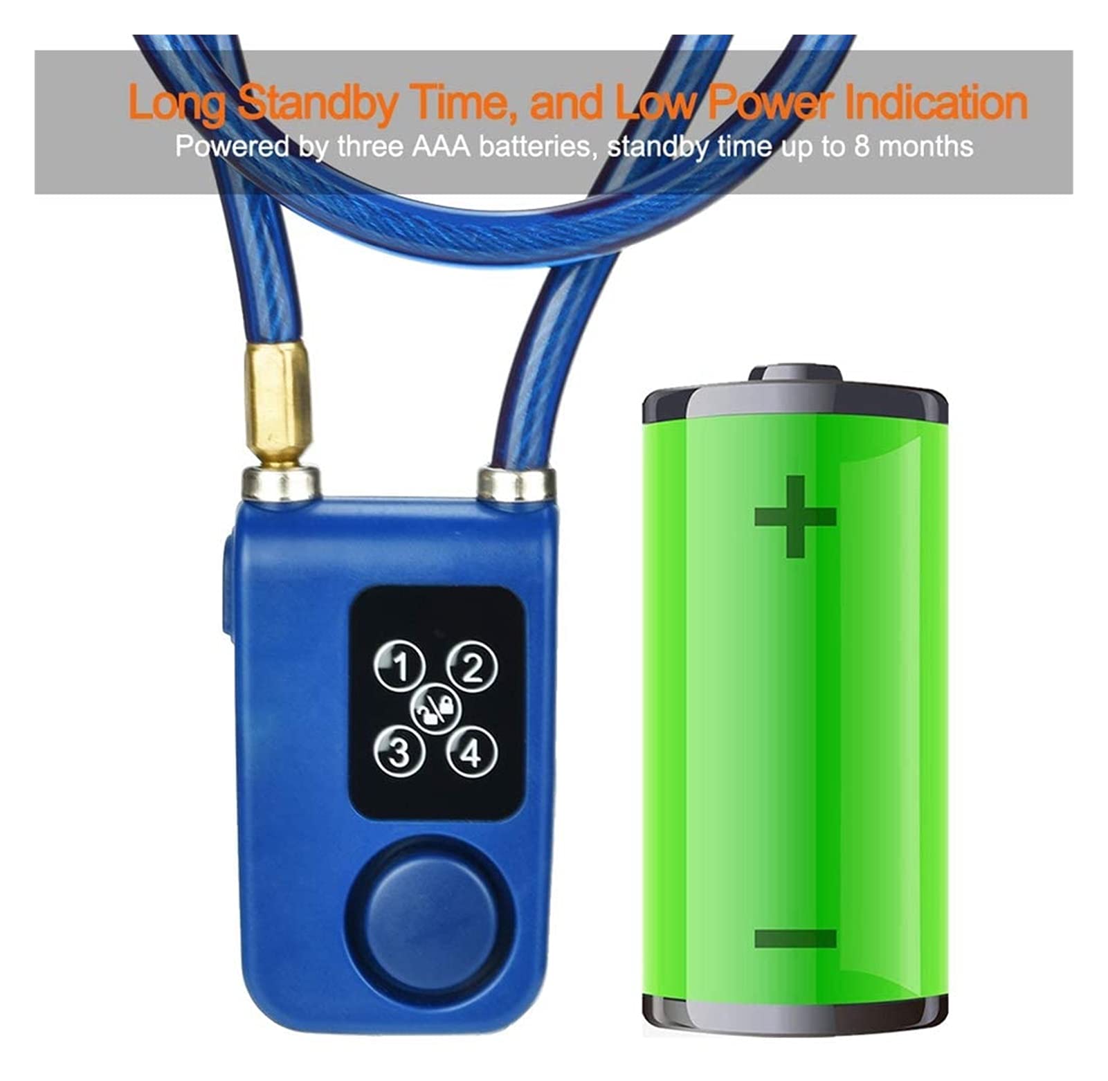 Candados for equipaje, candado, de cadena antirrobo, alarma seguridad inteligente sin llave, contraseña 4 dígitos, combinación impermeable