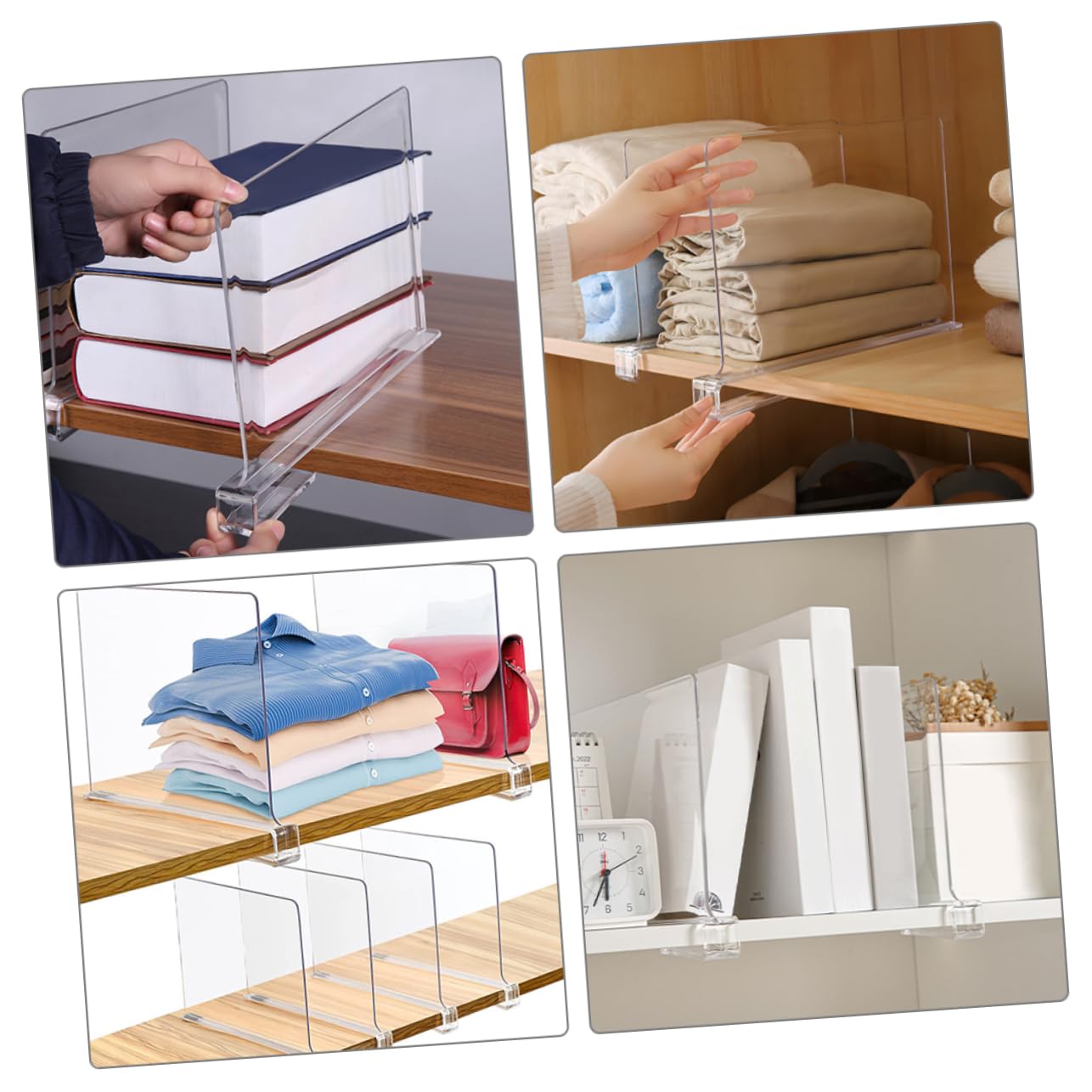 MAGICLULU Lot De 6 Séparateurs De Vêtements Réglables en Plastique Non Polyvalents pour Rangement Et Organisation De La Maison
