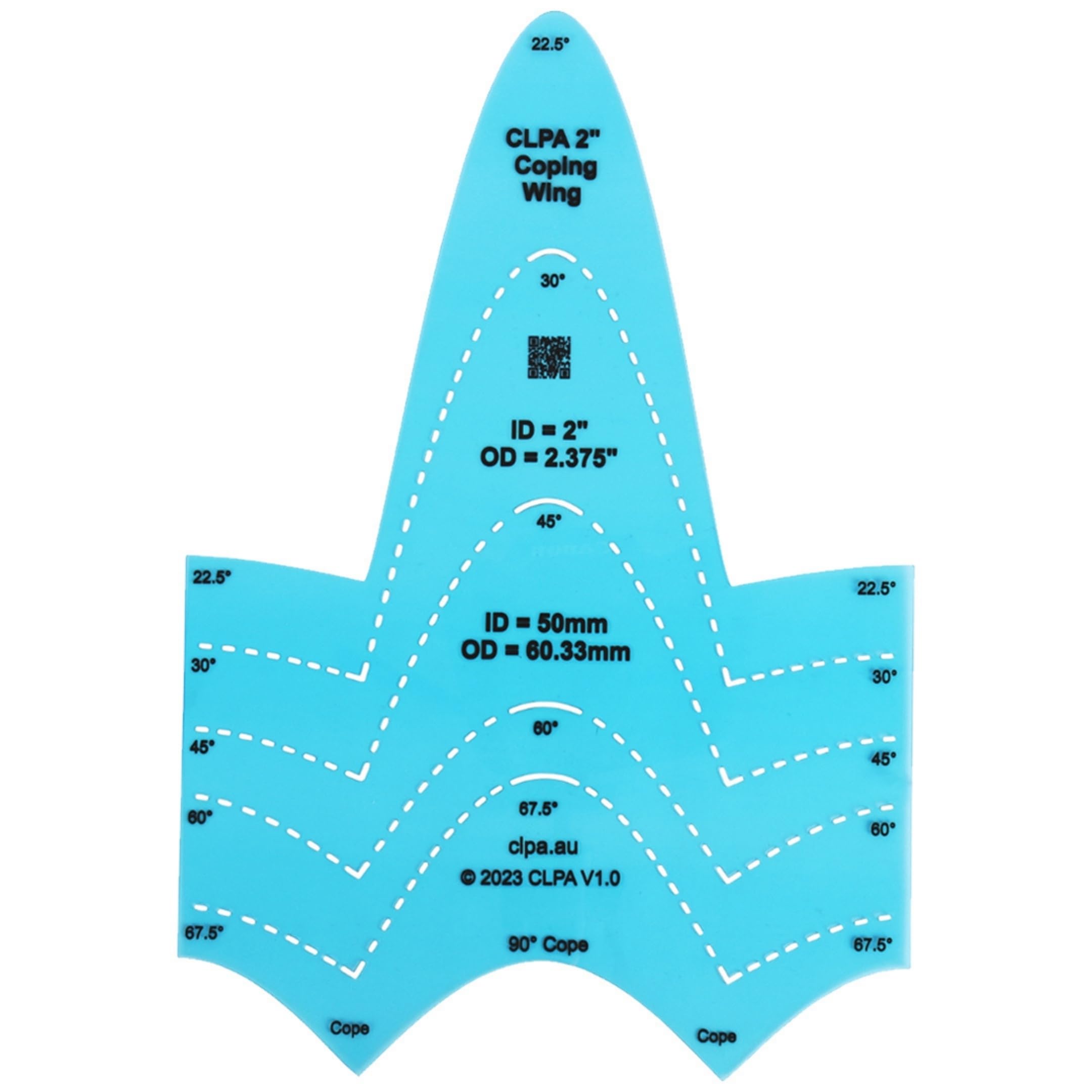 CLPA 2" ID Coping Wing — Pipe Saddle Template and Notcher | 22.5°–90° | Pipe Notcher Tool for Pipefitters and Welders | Made in Australia