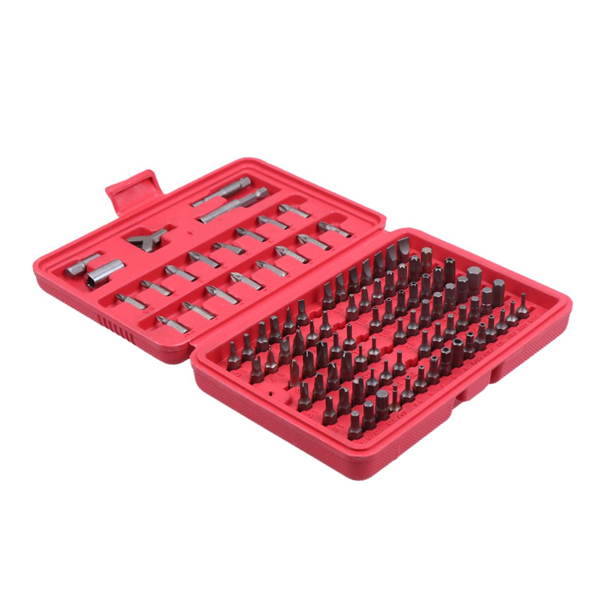 Hemobllo Set di Punte Cacciavite di Precisione 100 Pezzi Acciaio Rosso | Custodia Sagomata Inclusa, Lega Chrome-vanadium, Assortimento Completo per Utensili Elettrici