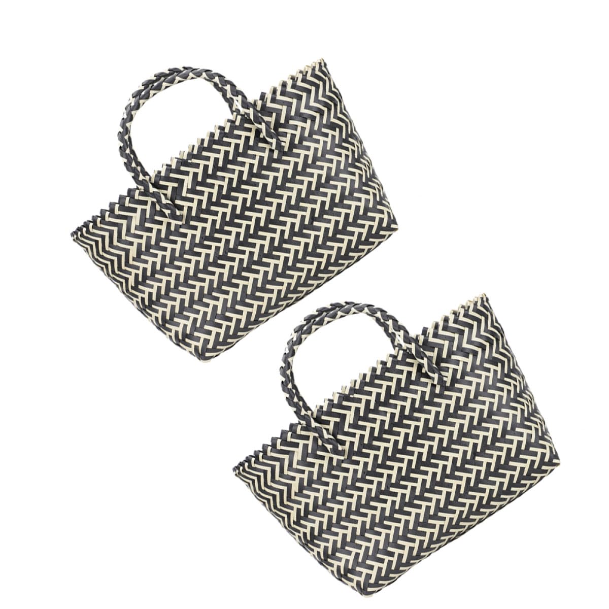 Panier en plastique tissé pour vos courses au marché et l'organisation du salon