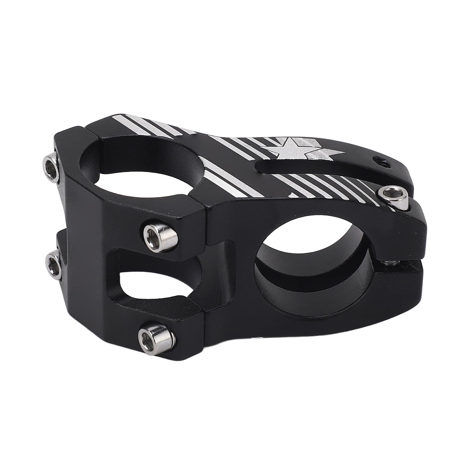 Mostek 31,8 mm, trzonek rowerowy ze stopu aluminium, kierownica rowerowa do roweru górskiego, rower szosowy, BMX, (czarny)