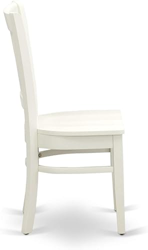 Miniatura 7 de East West Furniture ANVA5-LWH-W - Juego de mesa de cocina de 5 piezas para 4 personas, incluye una mesa de comedor redonda con pedestal y 4 sillas