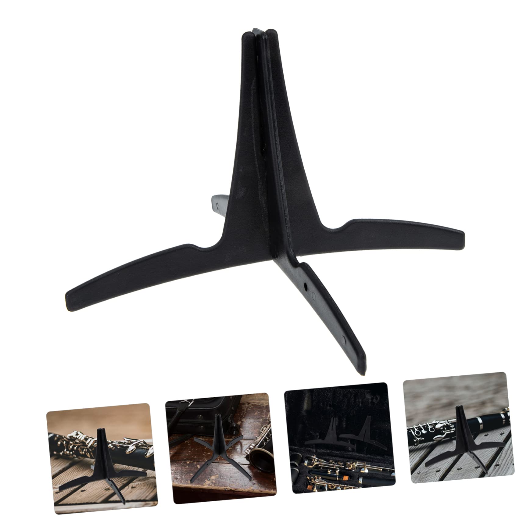 JEWEDECO 2pcs Detachable Clarinet Holder Portable 4-legged Stand for Clarinet Strong Support