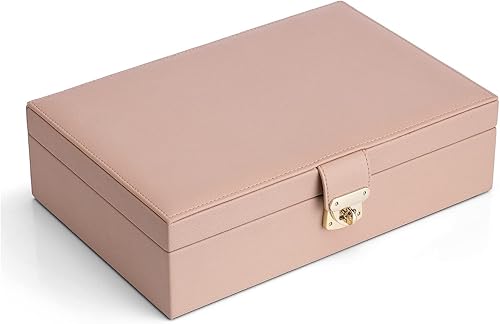 Miniatura 3 de Vlando Organizador retro con cerradura para joyería collares aretes anillos con llave el mejor regalo para mujeres y niñas color azul aire