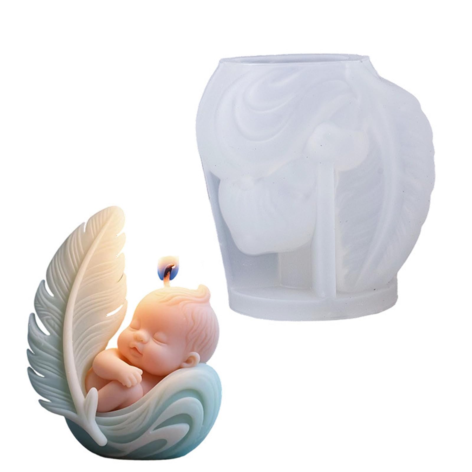 CAZSTYK Easy to Use Reusabled Silicone Candled Mold with Artistic Sleep Designs Craft Projects Sleep Angelic
