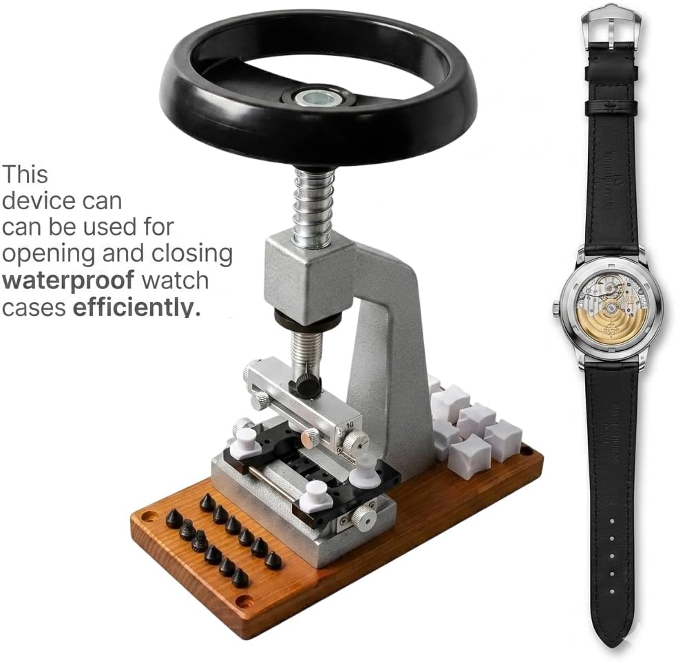 5700 Benchtop Watch Case Opener Module - Professional Back Remover Station with 6 Precision Dies & 12 Fixing Chucks - Manual Torque Signal Adjustment for Watchmaking (Maximum 65mm)