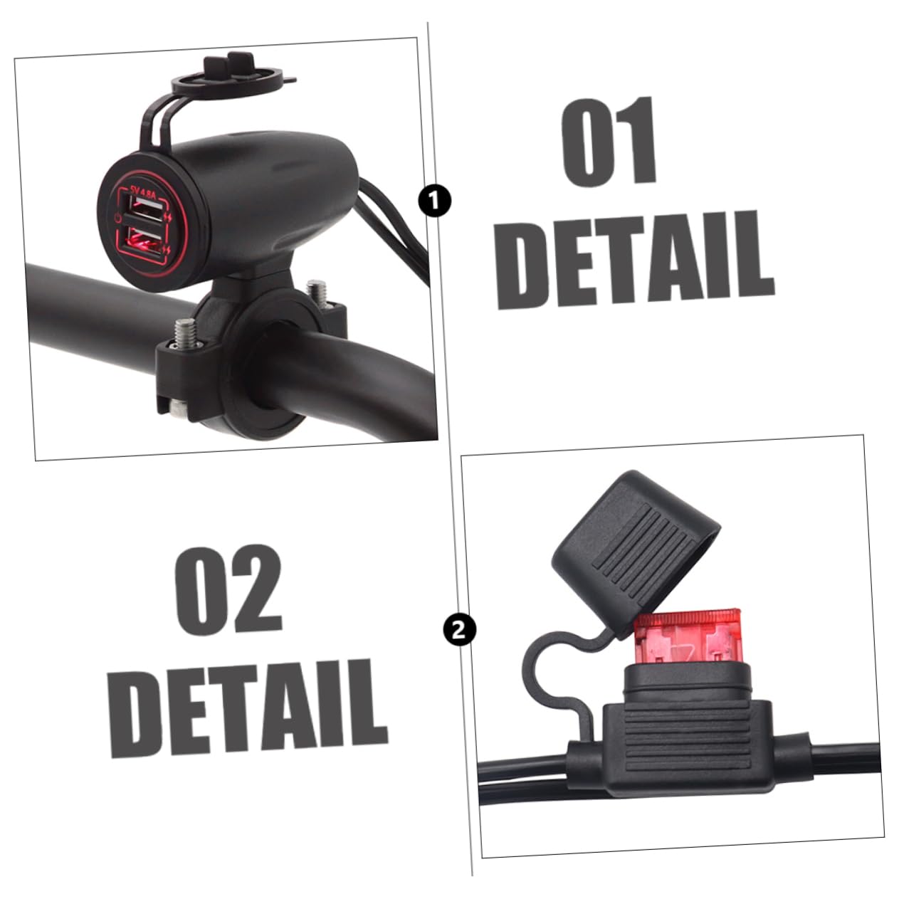 Caricabatterie per 12/ V 4 Adattatore per Caricabatteria da Auto con Doppia Porta Usb Design Resistente All'acqua per Telefoni E Fotocamere