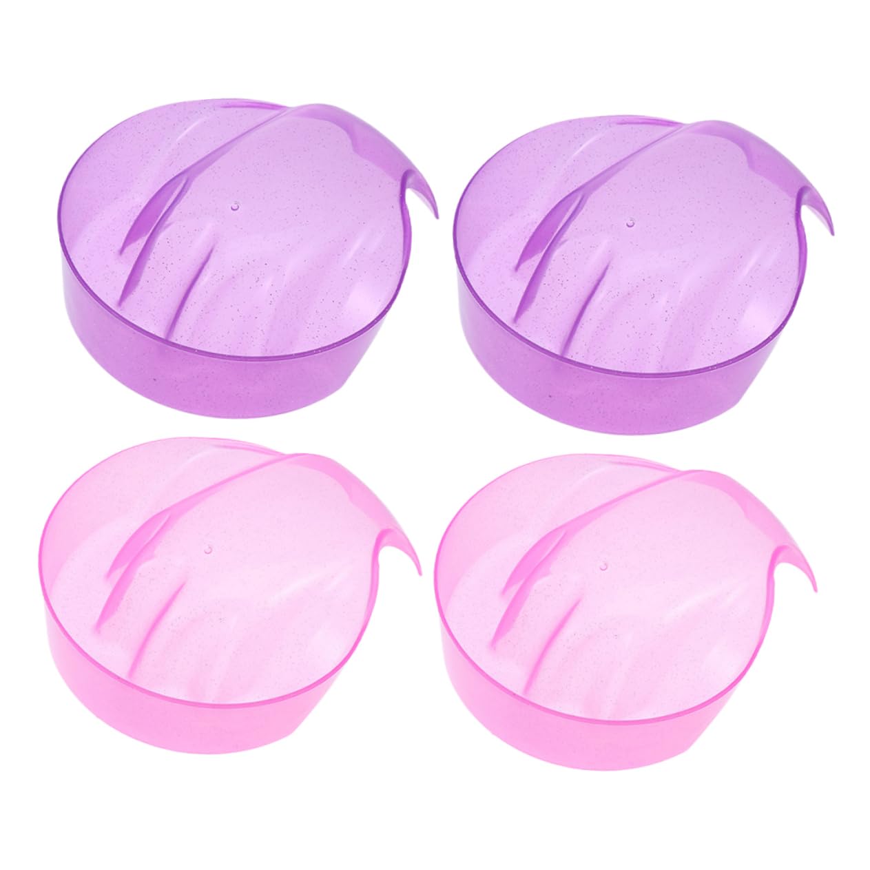 HAPINARY Versatile Manicure Tools 4pcs Nail Soaking Bowl Set for Gel Polish Remover Nail Brush and Cuticle Pusher