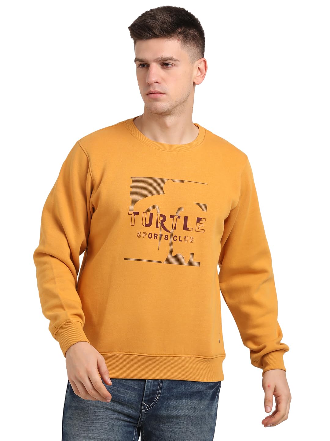 turtle Men Cotton Stretch Slim Fit Full Sleeve Mustard Sweatshirt || Men's Sweatshirts || Cotton Sweatshirt-picture-34