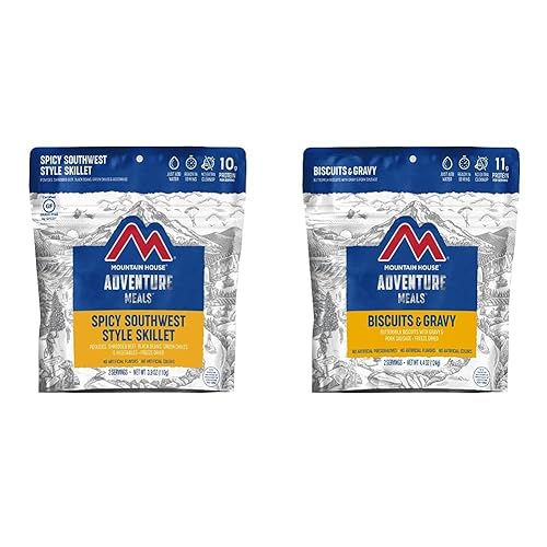 Miniatura 9 de Mountain House Sartén Spicy Southwest Style + Pollo y albóndigas  Alimentos liofilizados para mochileros y campamentos  2 porciones cada una