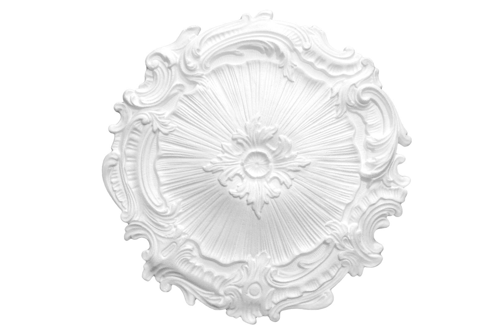 MARBET DESIGN Stuckrosette R-07 Ø 40cm EPS Styropor - Deckenrosette, Zierelement, Stuck (weiß) Wanddeko Wohnzimmer Decke Polystyrol rund