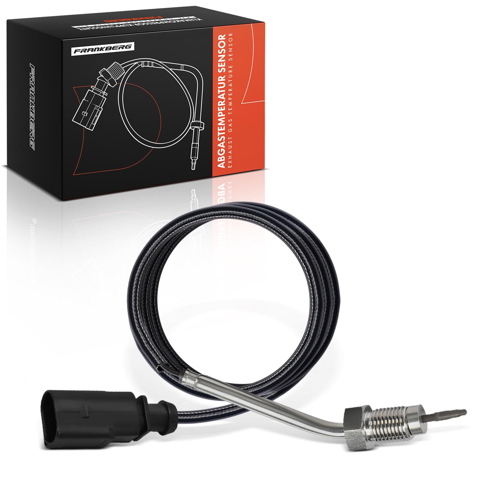 Frankberg Sensor de temperatura de gases de escape Compatible con Polo 6C1 6R1 Ibiza IV 6J5 6P1 Fabia II Combi 545 R.o.o.m.s.t.e.r 5J7 Rapid Spaceback NH1 Replace# 03L906088BK