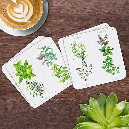 The Leonardo Collection LP95065 Herb Garden Drinks Mat Coasters (Set of 4), Boxed, Green - Image 3