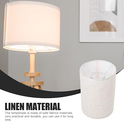 Miniatura 9 de SEWACC Pantalla de lámpara de lino para lámpara de mesa y luz de pie, pantalla de lámpara pequeña extraíble y lavable para dormitorio, sala de estar