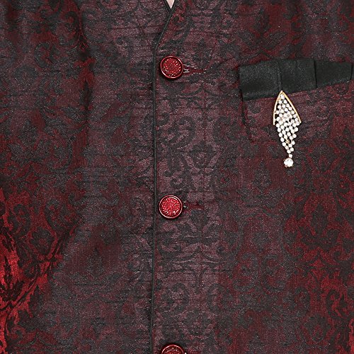 Image of Royal Kurta Men's Jacquard Silk Floral Print Indowestern Sherwani