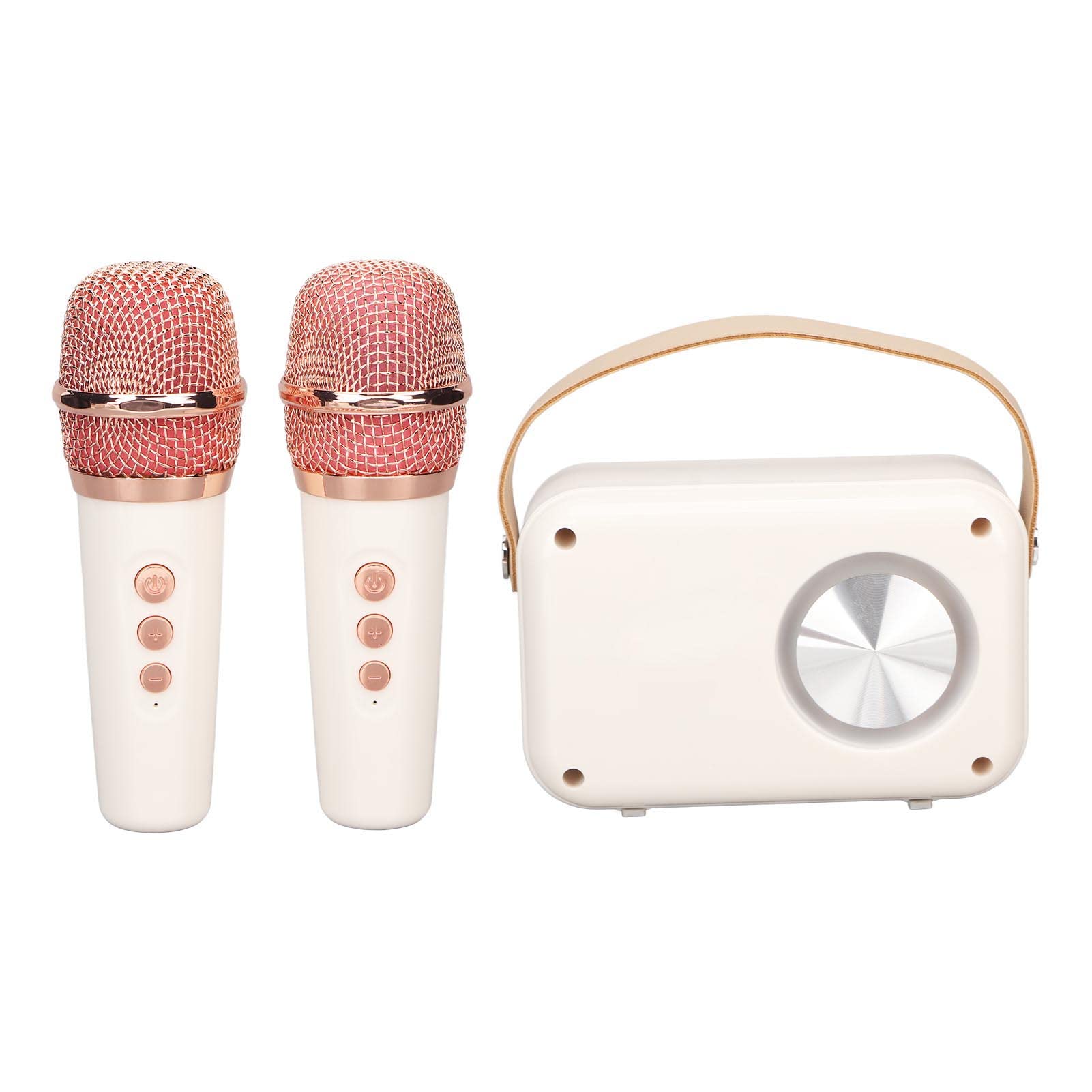 Máquina de Karaoke con Dos Micrófonos Inalámbricos, Altavoz Portátil Bluetooth PA, 6 Modos de Graves Mejorados, Mini Lindo Karaoke en Casa para Niños y Adultos, Regalo para Niños