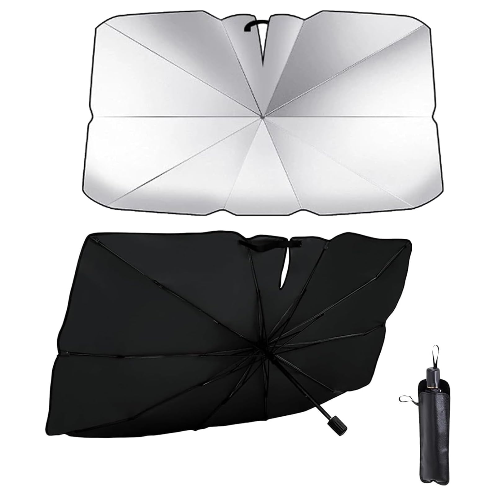 JIAHAI Car Windshield Sun Shade Umbrella for FIAT 500 / 500E / 500L / 500X / 500, Foldable Windscreen Sun Shade, Car Umbrella Shade, UV Heat Blocking, Keep Car Cooler, 140x80cm