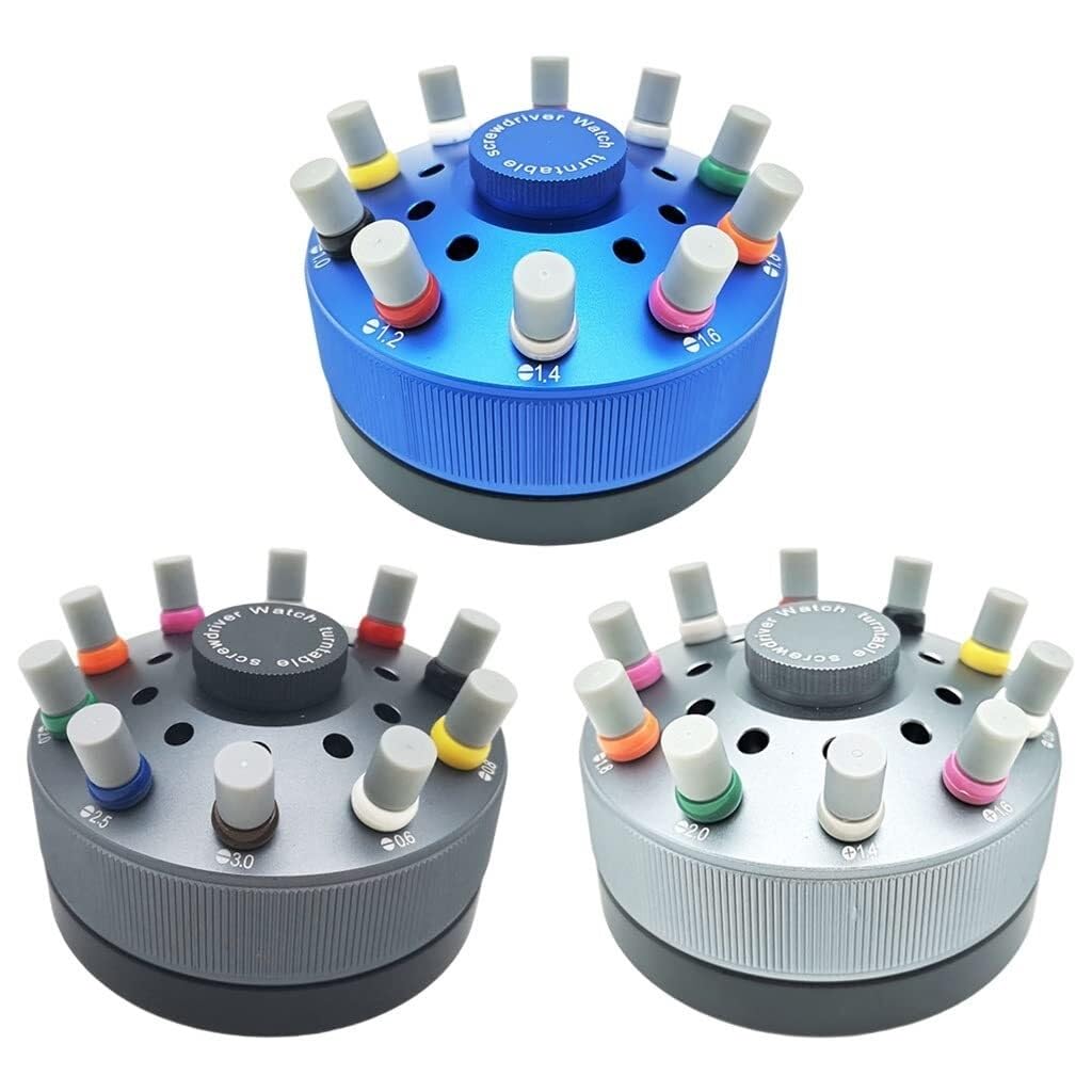 Cacciavite per Cinturini per Orologi, Giradischi Rotante, Accessori per Orologi, Kit di Strumenti di Riparazione in Acciaio (Confezione da 3)
