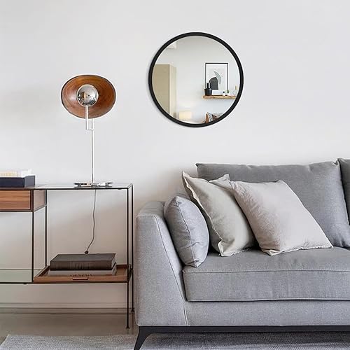 Miniatura 6 de Espejo de pared circular negro para baño, espejo redondo colgante para sala de estar, tocador, dormitorio