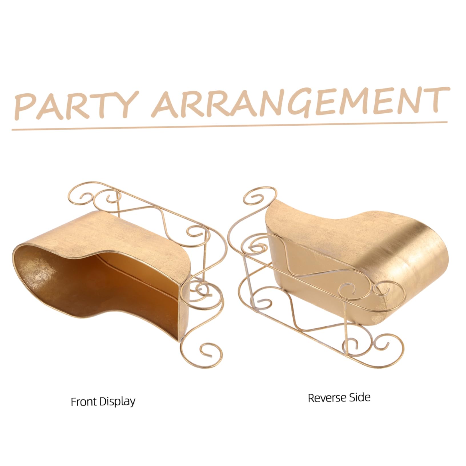 PRETYZOOM Weihnachtlicher Schlittenschmuck aus Eisen in Gold als Klassische Weihnachtsbaum Hängedekoration und Fotorequisite für Weihnachtsfeier und Festliche Partys