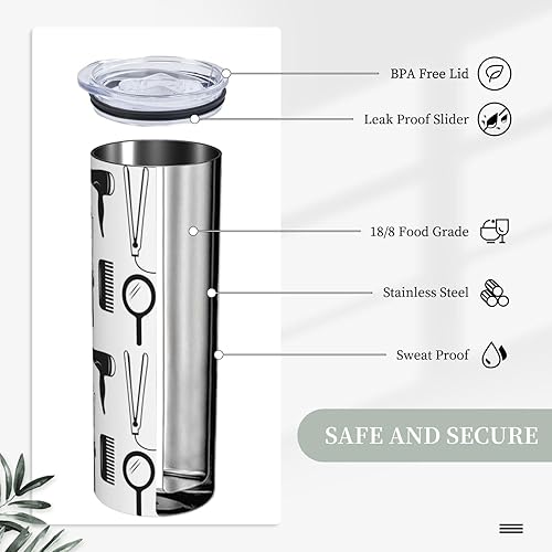 Vista 3 de Waldeal Vaso de peluquería de 20 onzas, regalos para estilista, regalos para estilista/aparador para hombres y mujeres, taza de café de viaje