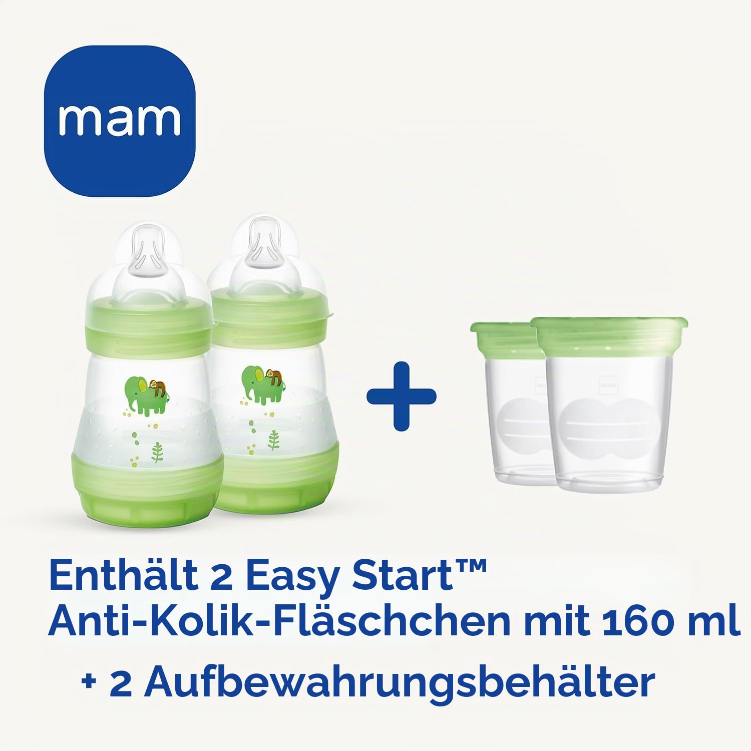 MAM 2 in 1 Elektrische Milchpumpe inkl. Anti-Kolik-Flasche und Milchbehälter