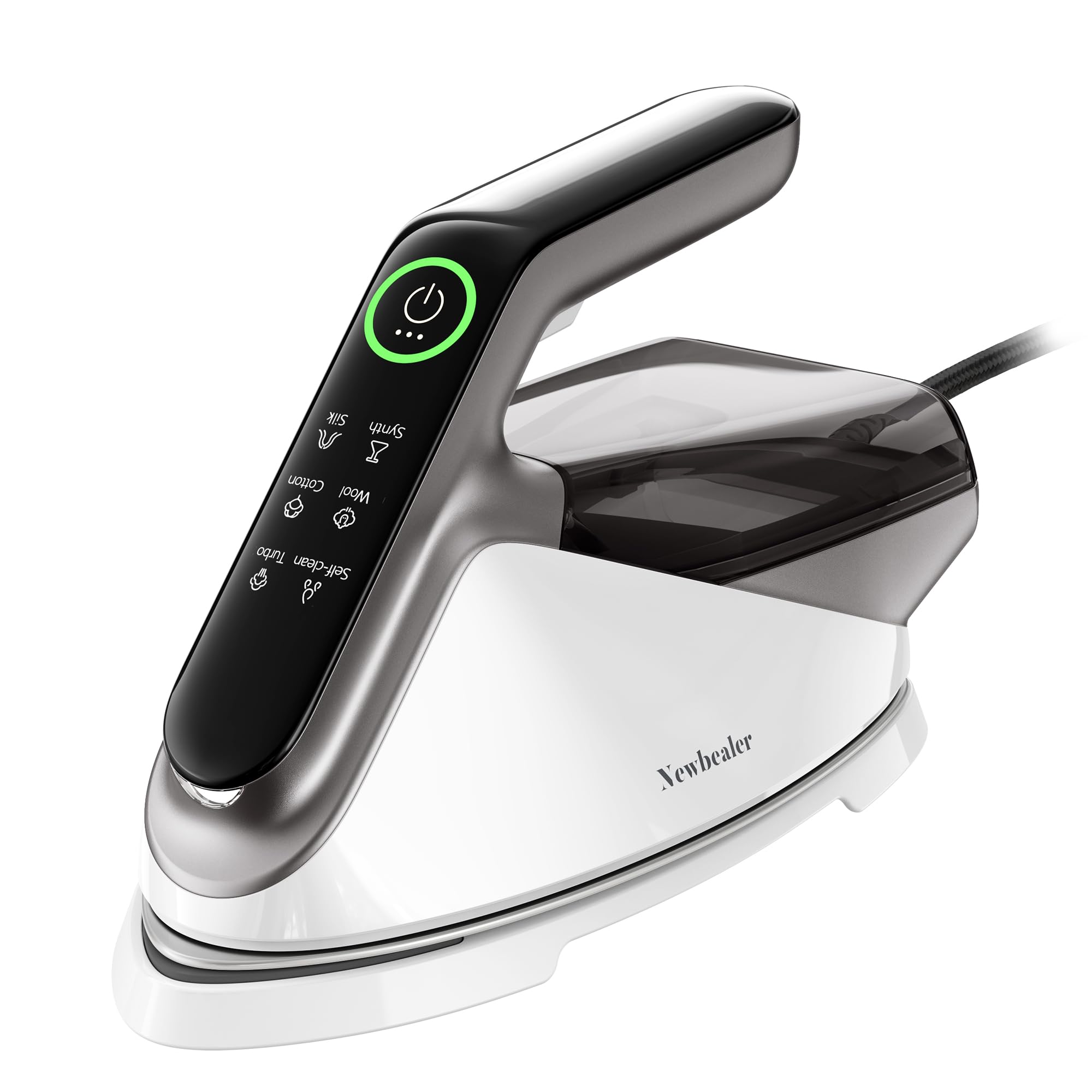 Newbealer Steam Generator Iron, 1500W Turbo Steam for Clothes (WhiteSilver)