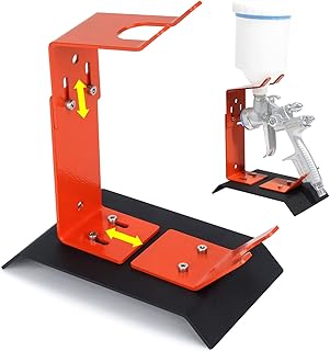 Spray Gun Holder Stand Adjustable Spray Gun Holder Paint Guns Holder Stand Orange Black Spray Gun Stand Gravity Feed Table Bench-top Spray Gun Holder Wall- mounting HVLP Spray Guns Holder Stand