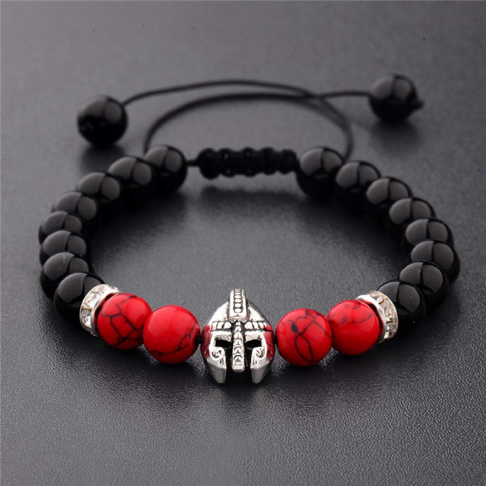 Steinarmband, Naturstein gewebtes Perlen Armband Mode Vulkanstein Achat Perlen Seil Elastisches Armband Natursteinhelm Accessoires Perlen Armband Personalisierte Kleidung Accessoires Schmuck Schmuck