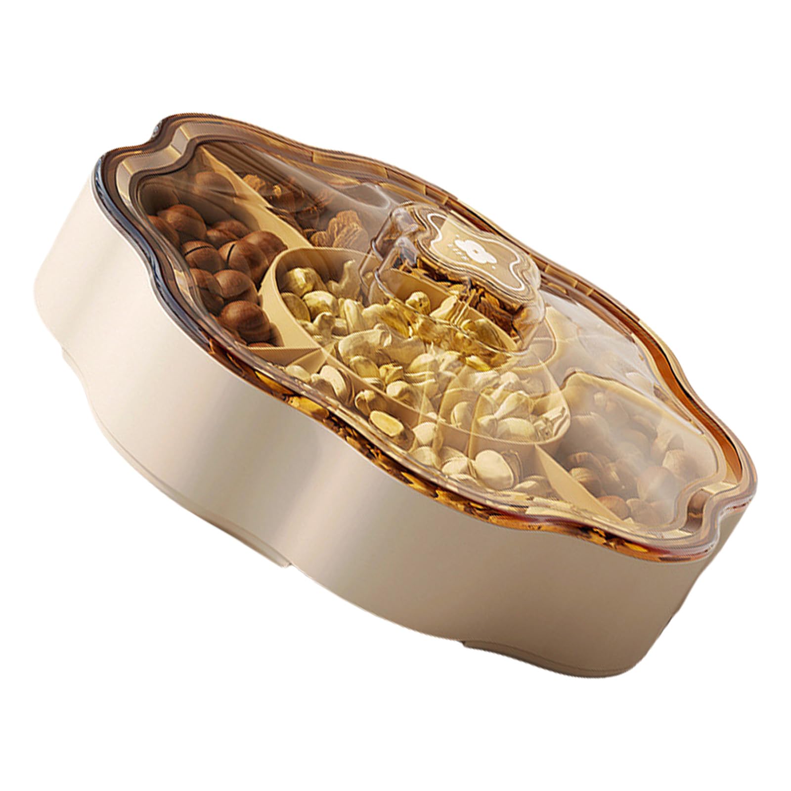 FackLOxc Snacks Organiser Elegant Candy Box Dry Fruit Storage Container with 5 Compartments Home Organization Supplies Compartment Snacks Plate