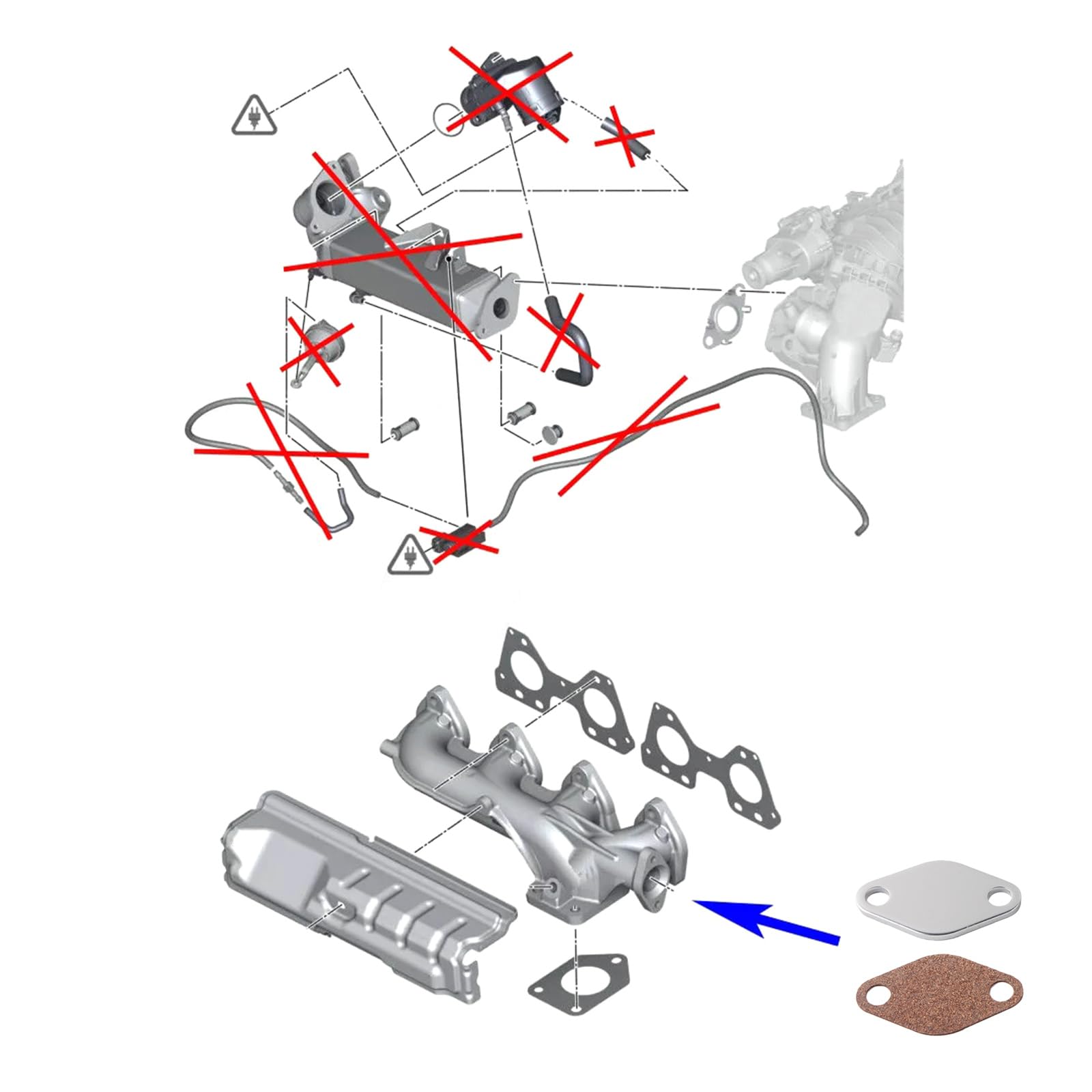 EGR Cooler Gasket Repair Replace Kit Fit for BMW N47N N47S1 2.0 D E90 91 92 F30 31