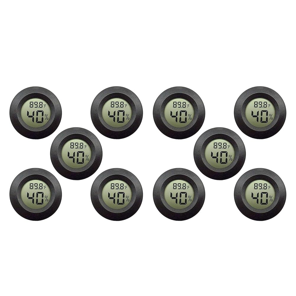 HWIREUIGT 10-Pack Hygrometer Thermometer Digital LCD Monitor Humidity Meter Gauge for Humidifiers Dehumidifiers
