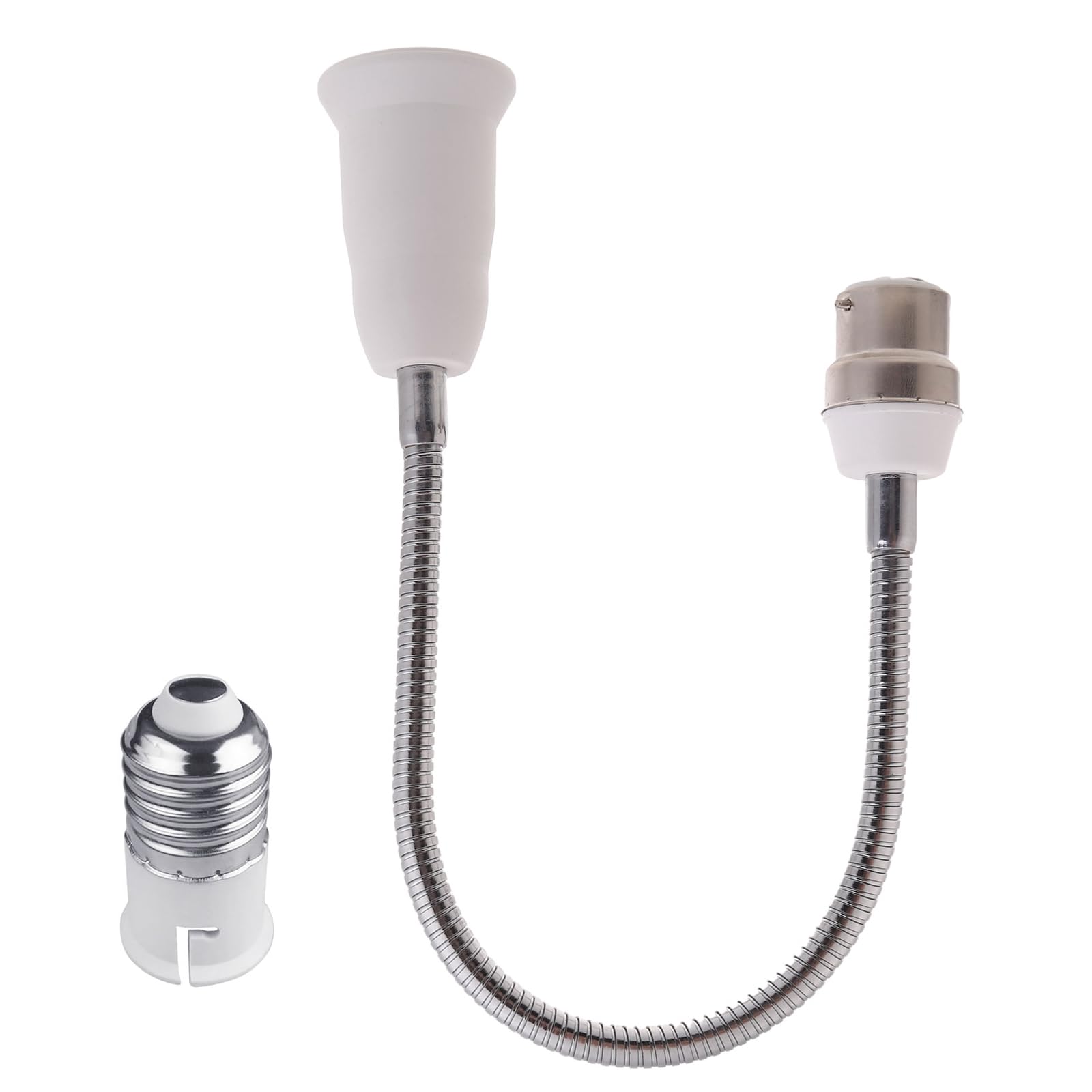 LSTTBO B22 to E27 Light Socket Extender Adapter Light Bulb Extension E27 Socket Extender Bendable Flexible Gooseneck Adjustable Bulb
