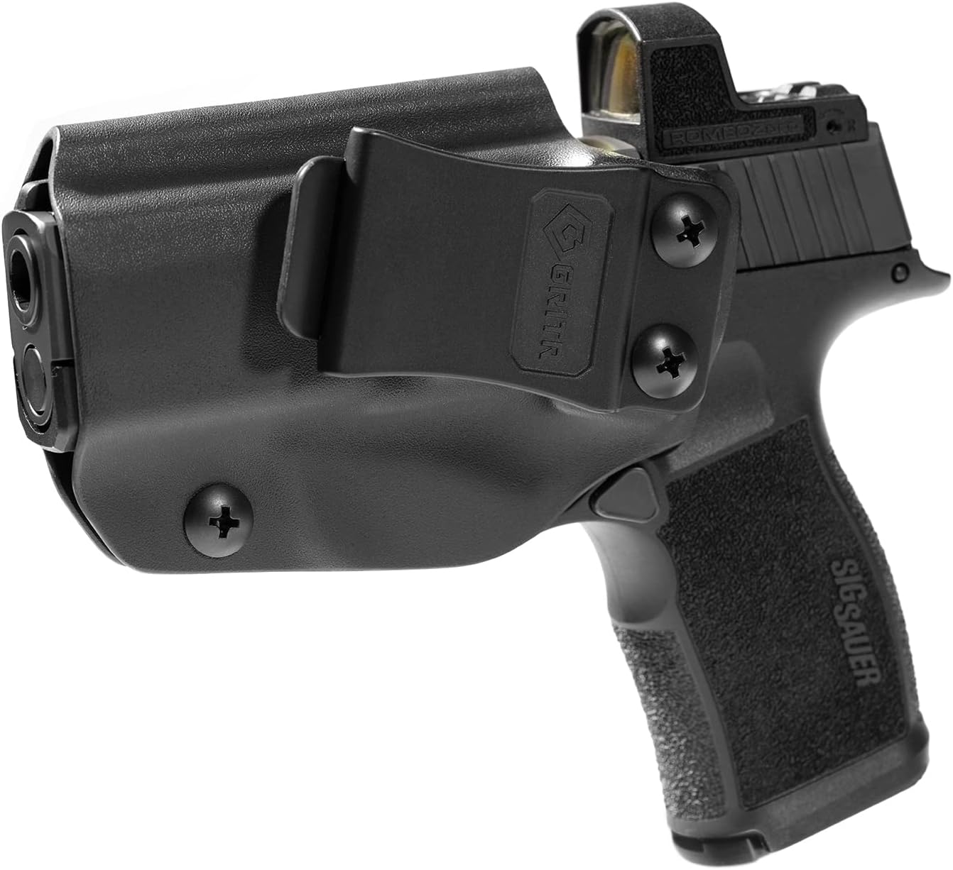 GRITR IWB Kydex Right/Left Hand Gun Holster Compatible with Sig Sauer P365 (P365SAS/P365X/P365XL) with 1.5" Belt Clip, Open Bottom, Optic Cut, Adjustable Retention