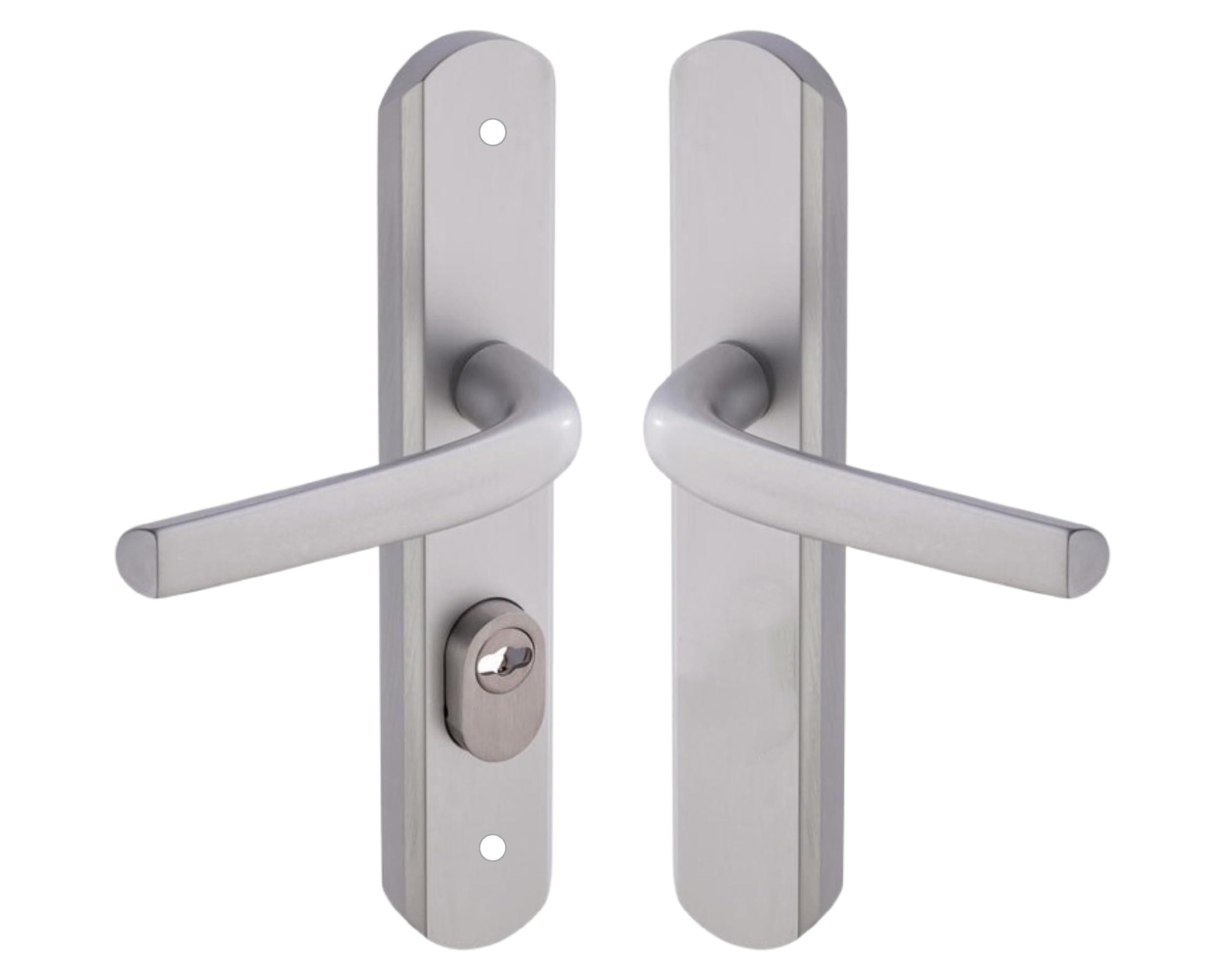 Poignée de porte Vachette Sécumax Up Argent | Entraxe 195mm Clé I