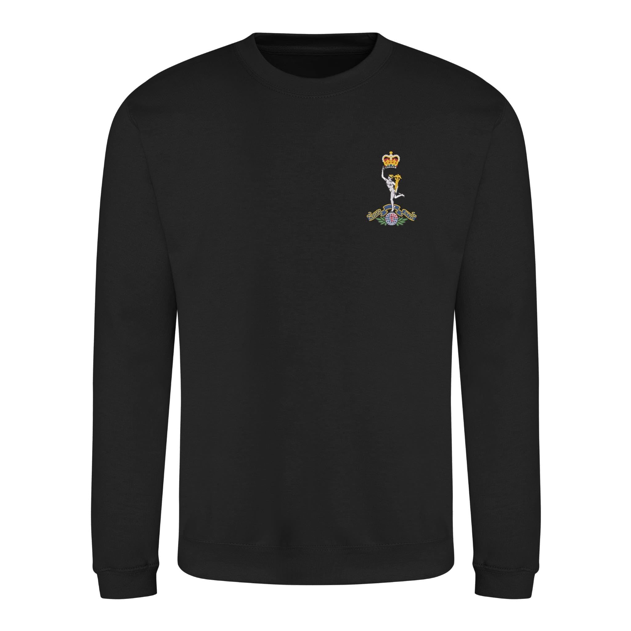 The Military Store Men's Black Royal Signals Embroidered Sweatshirt, Large