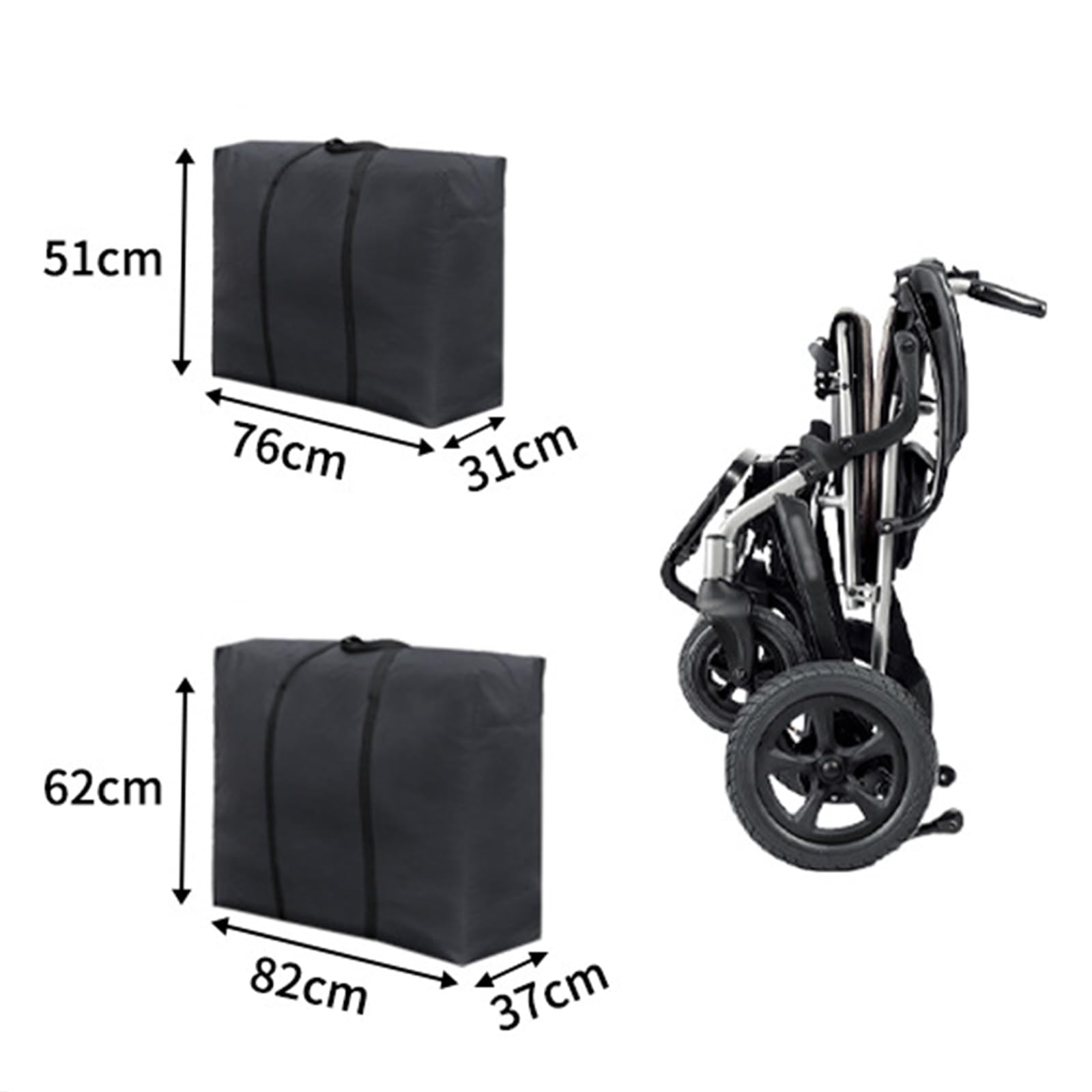 Borsa da Viaggio per Deambulatore Pieghevole, Compatta, in Tessuto Oxford, Impermeabile, Portatile, per Viaggi E Gite, Lunghezza 76 Cm