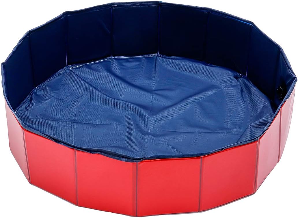 PawGiant Foldable Dog Swimming Pool, 47 x 12 Inch Kid Dog Pet Pool Large, Collapsible Hard Plastic Puppy Bathing Tub for Dogs Cats Pets…