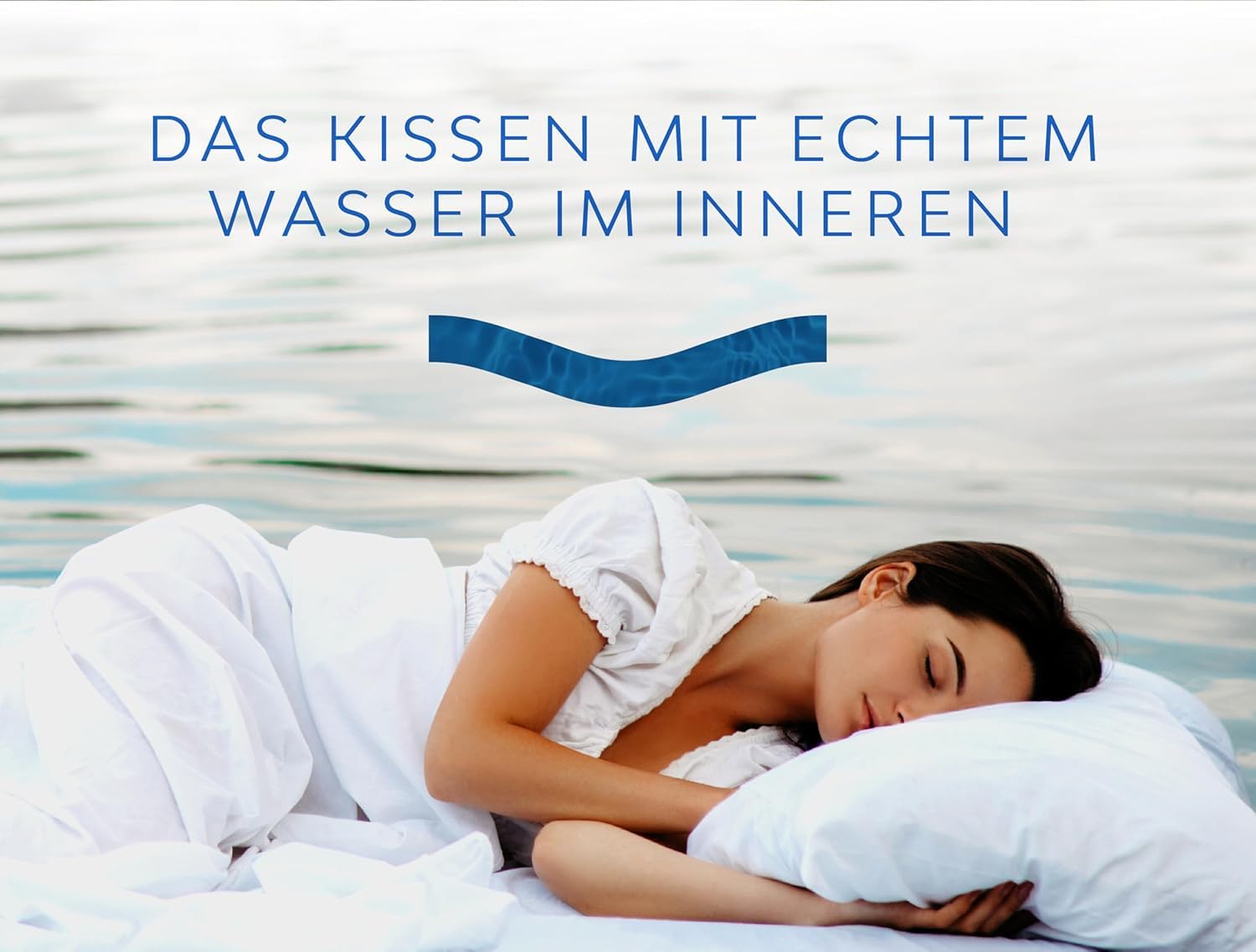 Mediflow Wasserkissen - Elite Collection Faserkissen Orthopädisches Kissen zur Linderung von Nackenschmerzen Verstellbares Wasserkissen zum Schlafen, Weiß (50 x 70 cm)