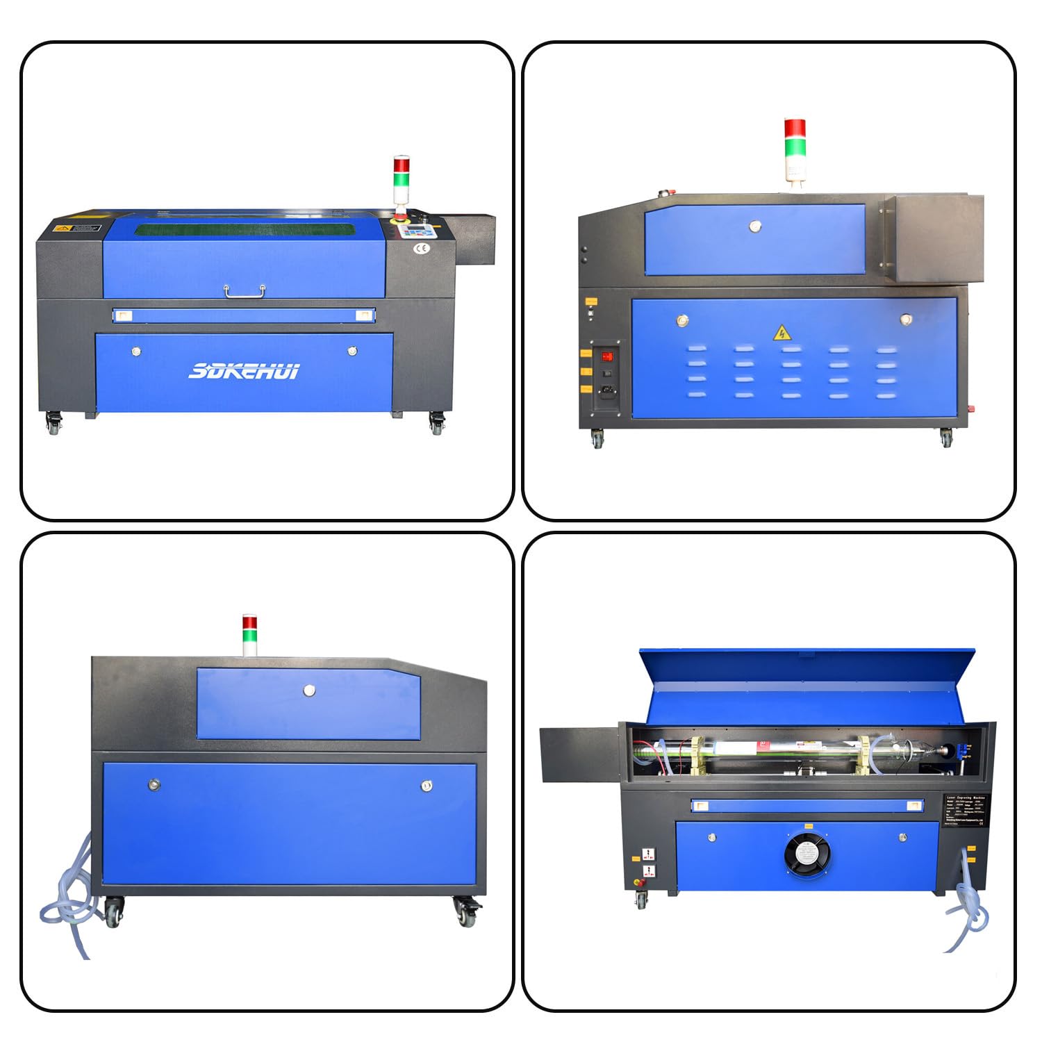 100W Máquina de Grabado de Láser CO2 700x500mm Grabador Laser con Enfoque Automático, Panel de Control Digital RDWorks, Plataforma de grabado doble, Compatible con Lightburn, w Eje rotatorio