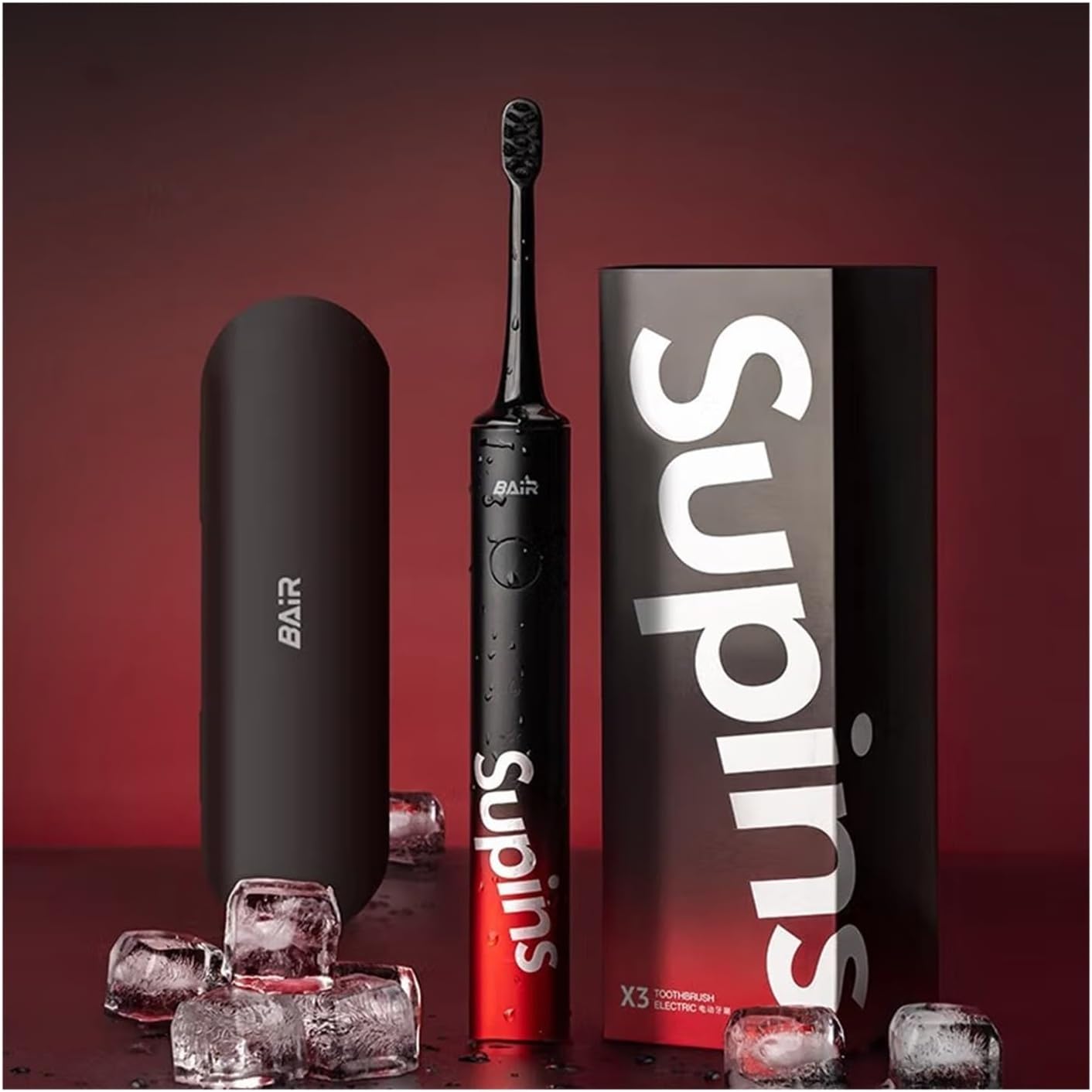 BAIR X3/X304 Electric Toothbrush Adult Sonic Shock Rechargeable Deep Clean Soft Hair Automatic Toothbrush for Men and Women (32-33, 34-35, 36-37, 38-39, 40-41, 42-43, 44-45, 46-47 : X3 Cool bl