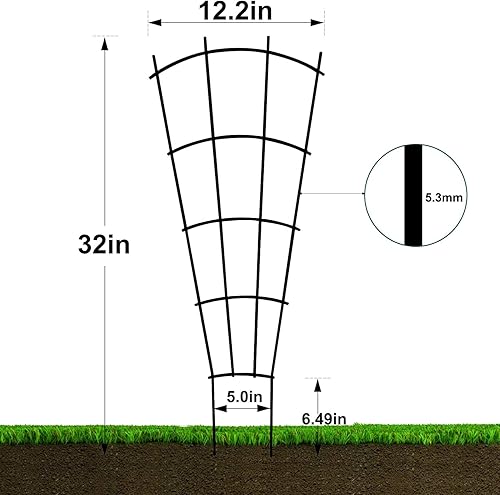 Miniatura 10 de Paquete de 4 enrejados de plantas trepadoras de 23 pulgadas para plantas trepadoras en macetas de interior, enrejado de jardín de metal para plantas