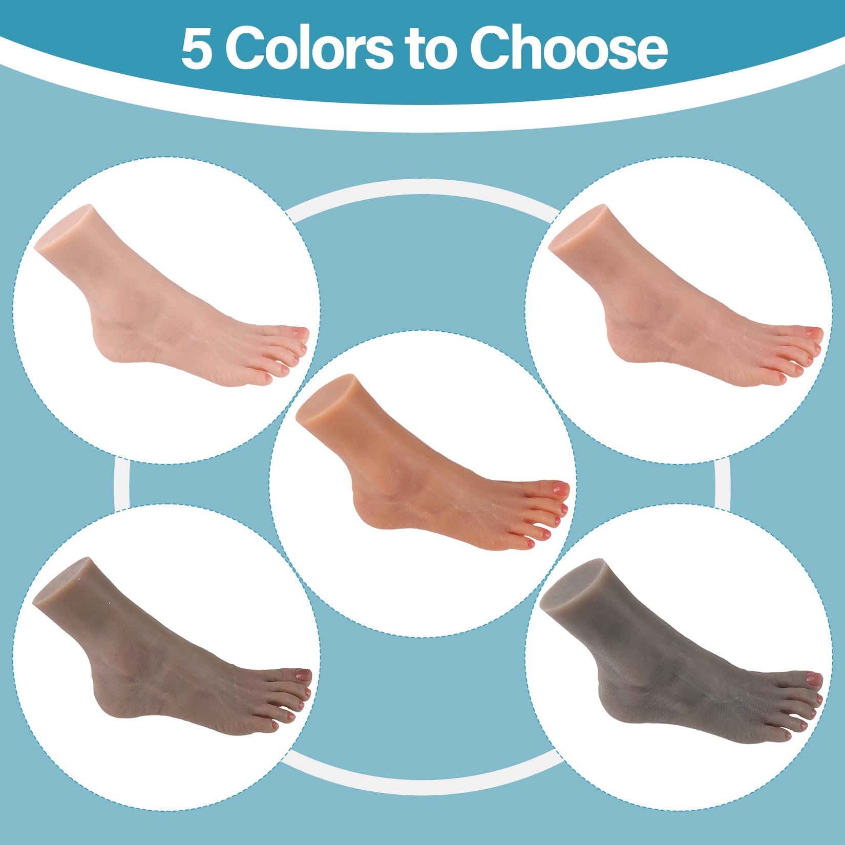 Modello di Piedi in Silicone Dimensione Reale per Uomo e Donna Morbido e Flessibile Manichino per Esposizione Scarpe Sandali e Calze (Sinistra, Piede Donna, Beige)